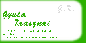 gyula krasznai business card